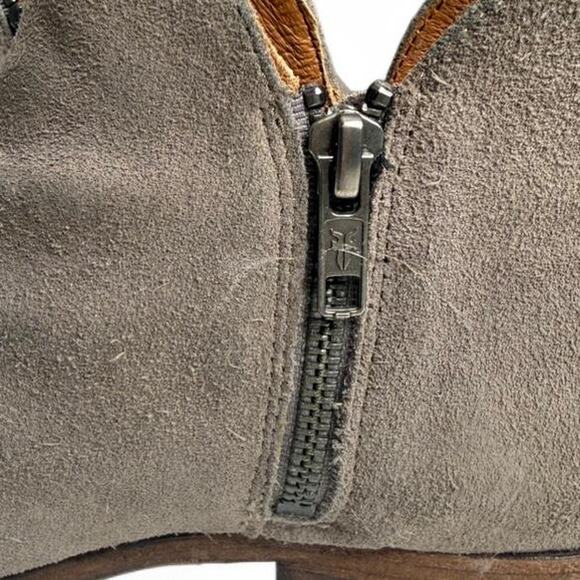 Frye Elyssa Shootie Booties Grey Suede Ankle Boots Sz 9.5B - Picture 4 of 8